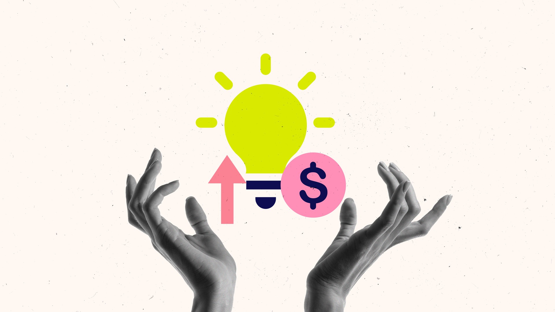 Hands lifting lightbulb with financial growth symbol. Innovation in business, investment opportunities, fintech startups, entrepreneurship